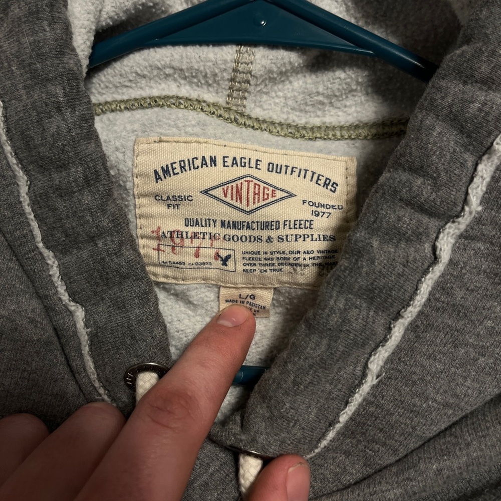 American Eagle Outfitters Gray Fleece Hoodie